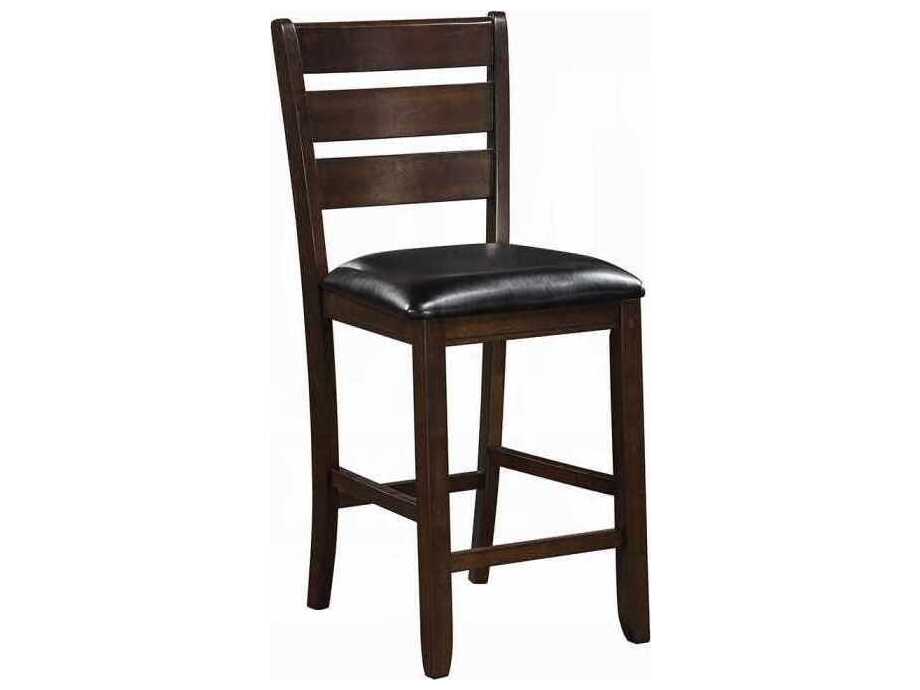 Acme Furniture Urbana Black Synthetic Leather Espresso Faux Rubberwood Counter Stool