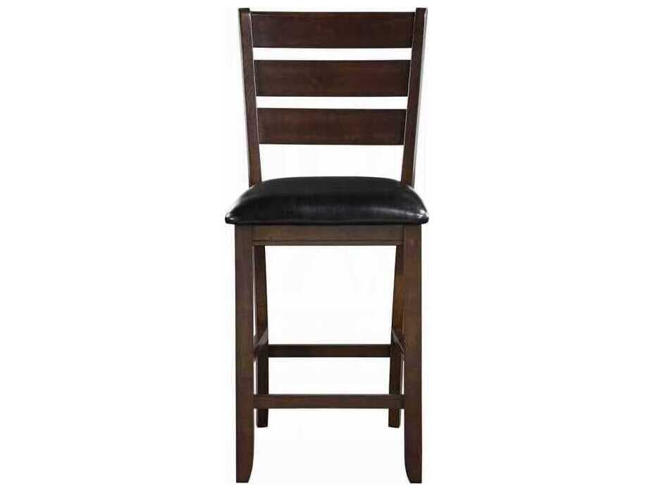 Acme Furniture Urbana Black Synthetic Leather Espresso Faux Rubberwood Counter Stool