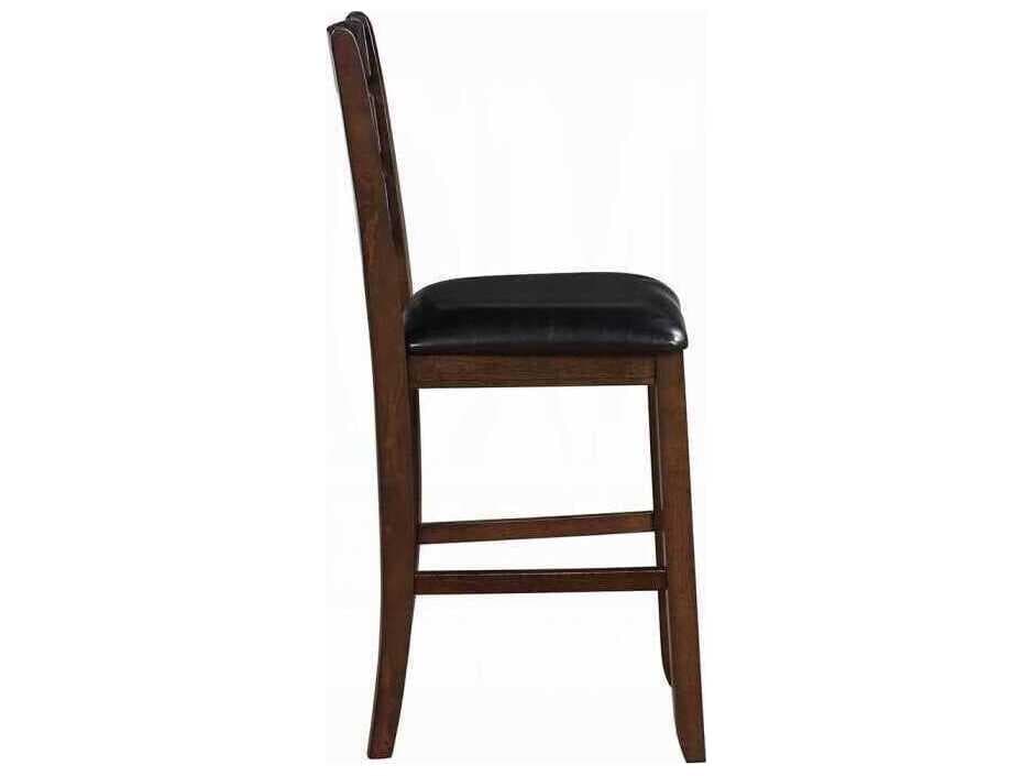 Acme Furniture Urbana Black Synthetic Leather Espresso Faux Rubberwood Counter Stool