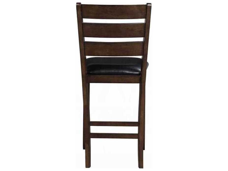 Acme Furniture Urbana Black Synthetic Leather Espresso Faux Rubberwood Counter Stool