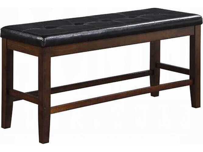 Acme Furniture Urbana Black Synthetic Leather Espresso Faux Accent Bench