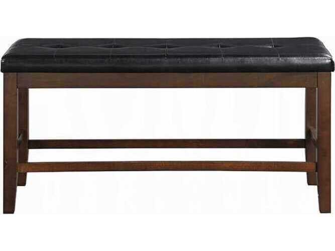 Acme Furniture Urbana Black Synthetic Leather Espresso Faux Accent Bench
