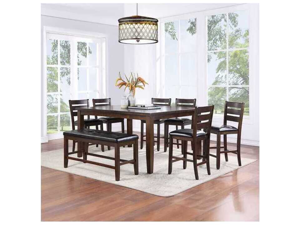 Acme Furniture Urbana Black Synthetic Leather Espresso Faux Accent Bench