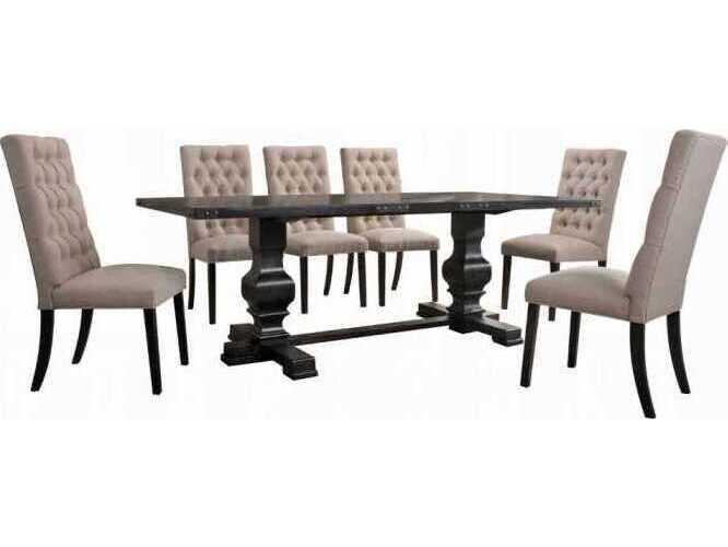 Acme Furniture Morland Black Upholstered Armless Dining Chair Set of 2