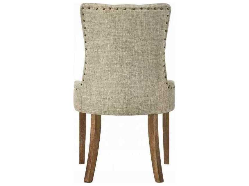 Acme Furniture Rubberwood Beige Upholstered Armless Dining Chair Set of 2