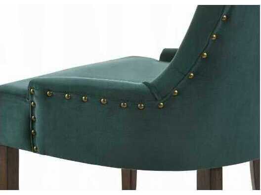 Acme Furniture Farren Rubberwood Green Velvet Upholstered Armless Dining Chair Set of 2