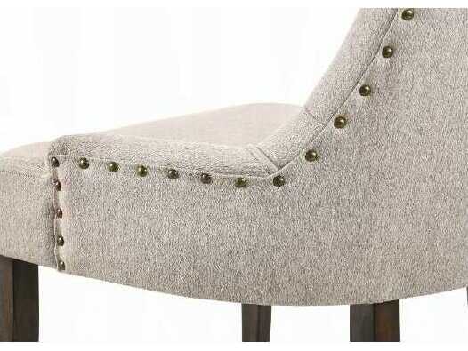 Acme Furniture Farren Rubberwood Beige Upholstered Armless Dining Chair Set of 2