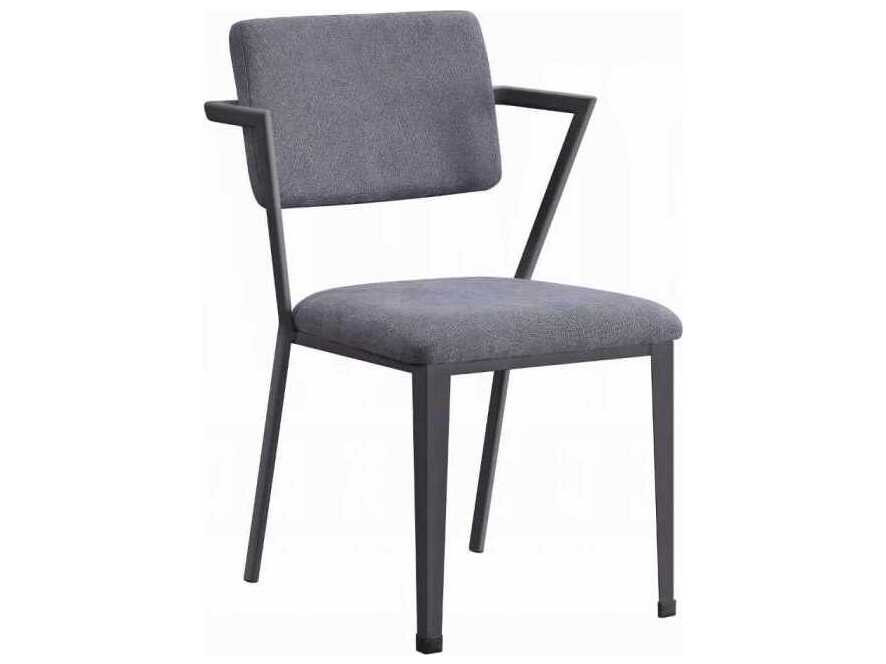 Acme Furniture Cargo Gray Upholstered Arm Dining Chair Set of 2