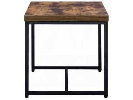 Acme Furniture Bob Rectangular Wood Weathered Oak Black End Table