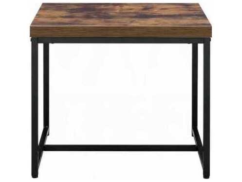 Acme Furniture Bob Rectangular Wood Weathered Oak Black End Table