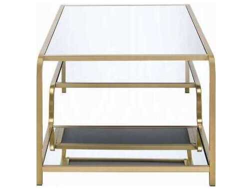 Acme Furniture Rectangular Gold Mirror Coffee Table
