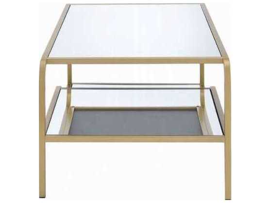 Acme Furniture Rectangular Gold Mirror Coffee Table