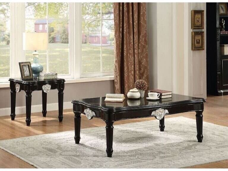 Acme Furniture Ernestine Square Wood Black End Table