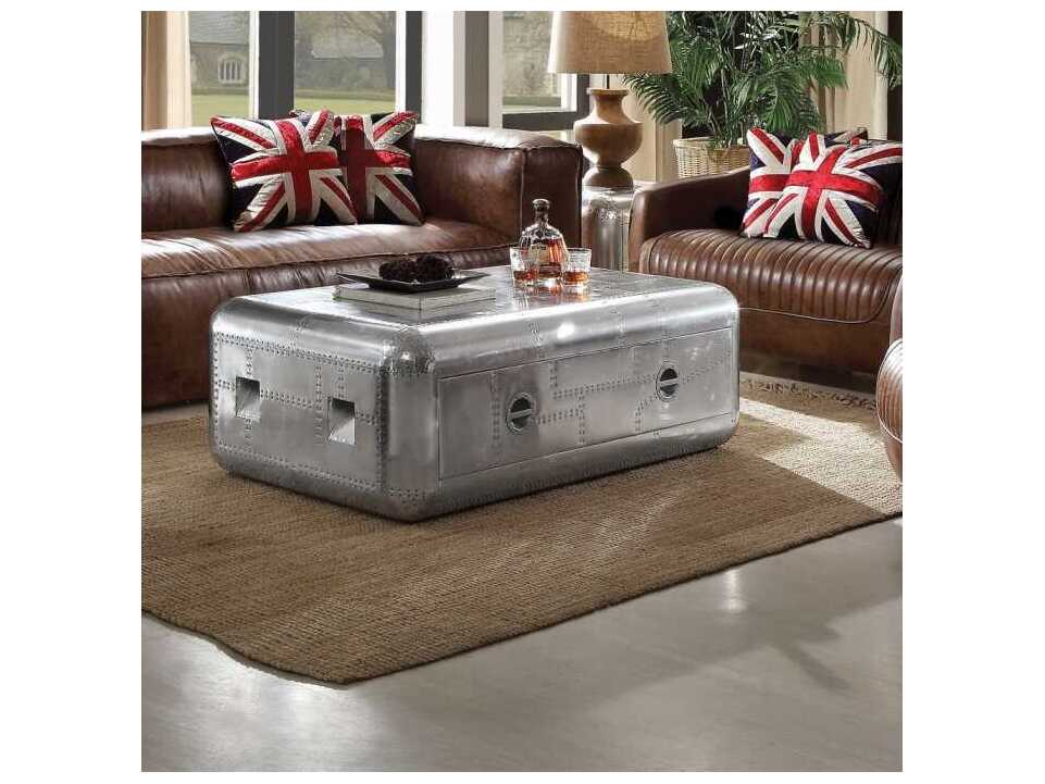 Acme Furniture Brancaster Rectangular Metal Aluminum Coffee Table