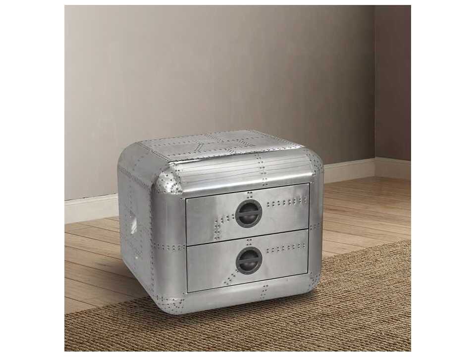 Acme Furniture Brancaster Square Metal Aluminum End Table