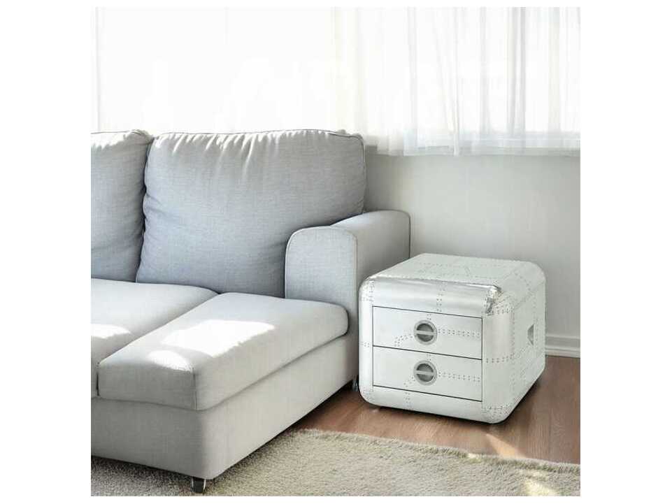 Acme Furniture Brancaster Square Metal Aluminum End Table