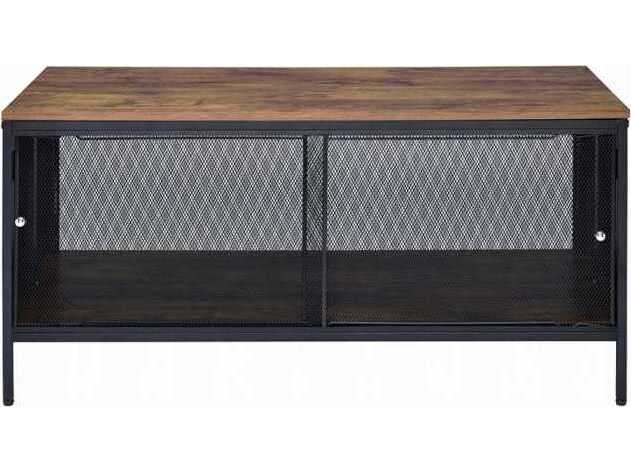 Acme Furniture Rectangular Wood Antique Oak Black Coffee Table