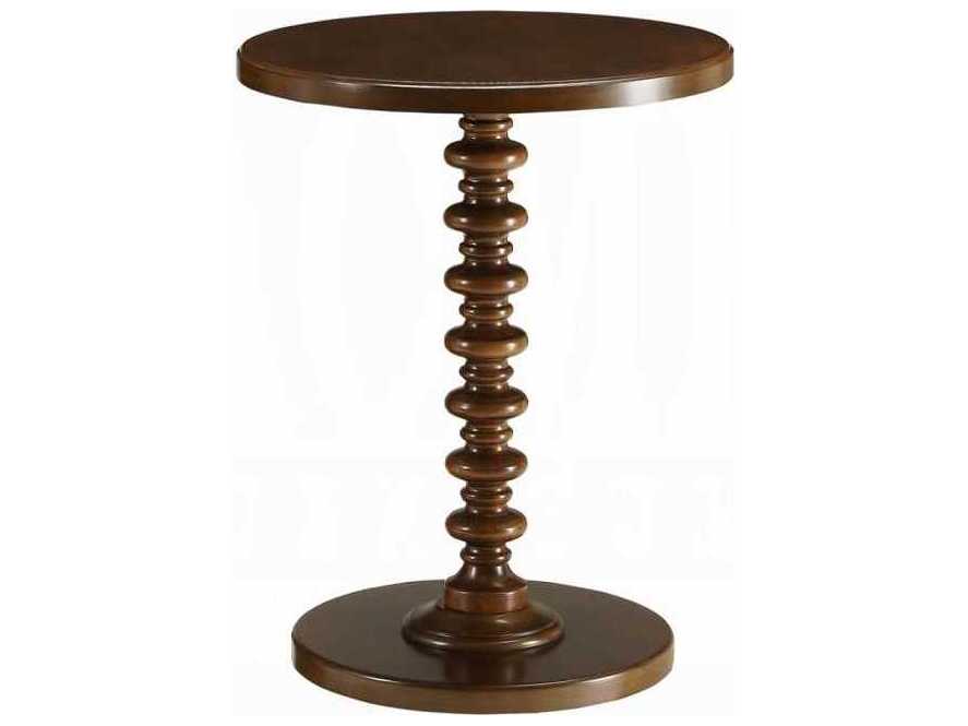 Acme Furniture Acton Round Wood Walnut End Table