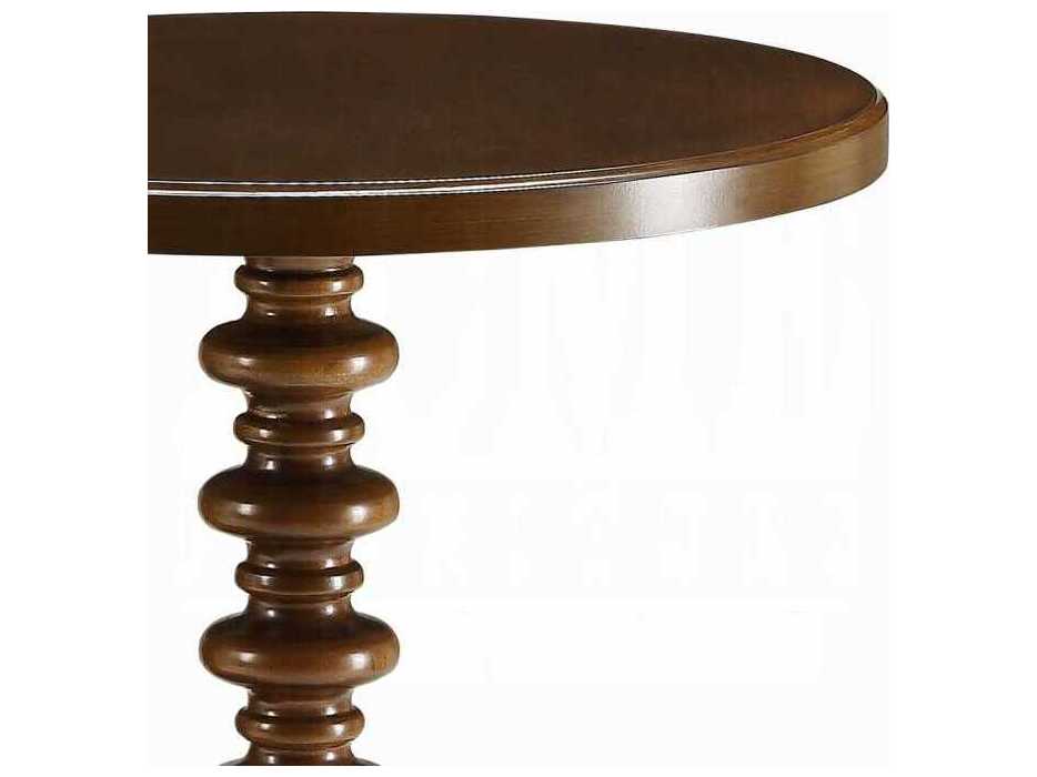 Acme Furniture Acton Round Wood Walnut End Table