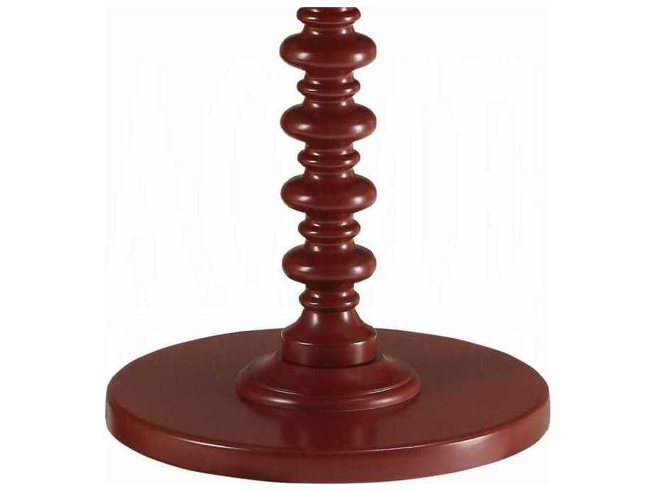 Acme Furniture Acton Round Wood Red End Table