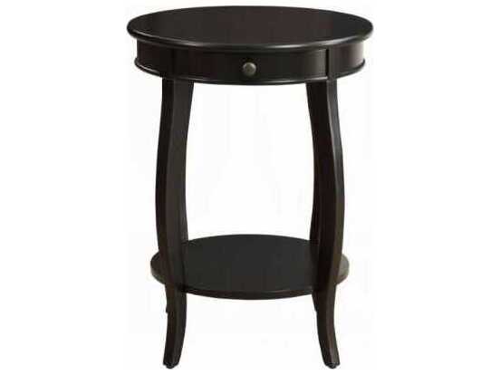 Acme Furniture Alysa Round Wood Black End Table