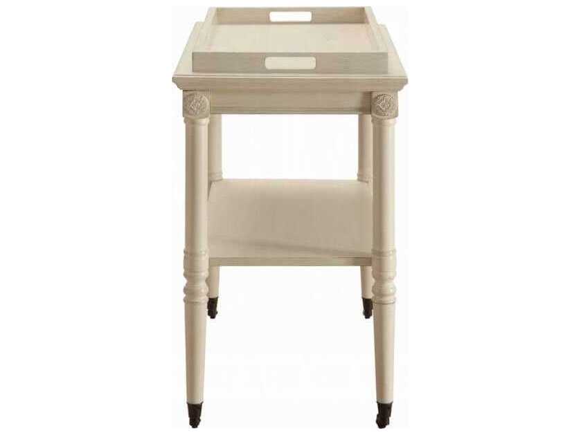 Acme Furniture Wood Antique White Bar Cart