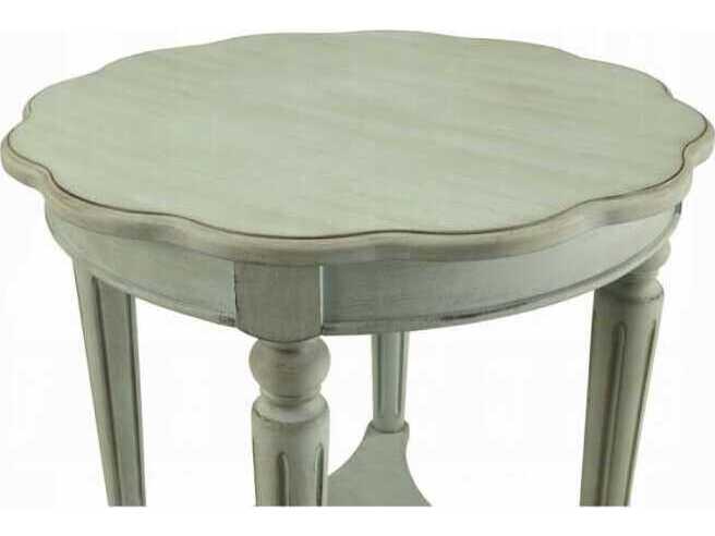 Acme Furniture Fordon Round Wood Antique Green End Table