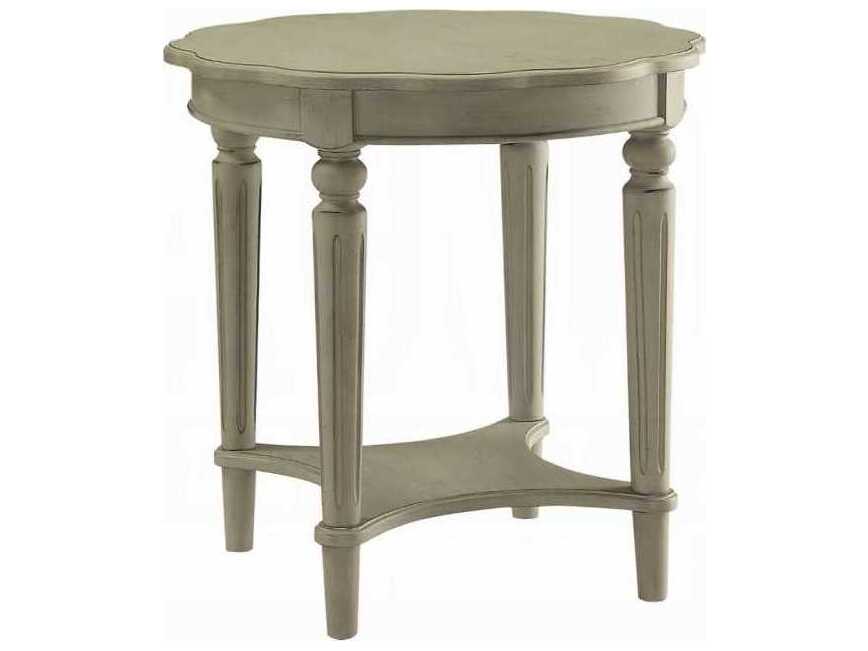 Acme Furniture Fordon Round Wood Antique Slate End Table