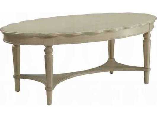 Acme Furniture Fordon Oval Wood Antique White Coffee Table