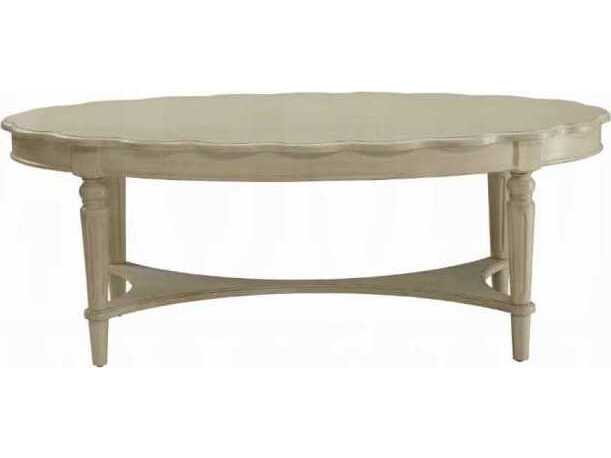 Acme Furniture Fordon Oval Wood Antique White Coffee Table