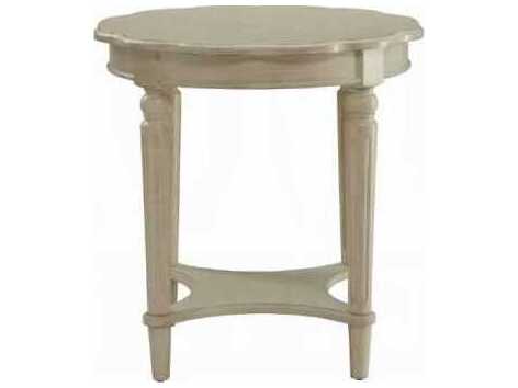 Acme Furniture Fordon Round Wood Antique White End Table