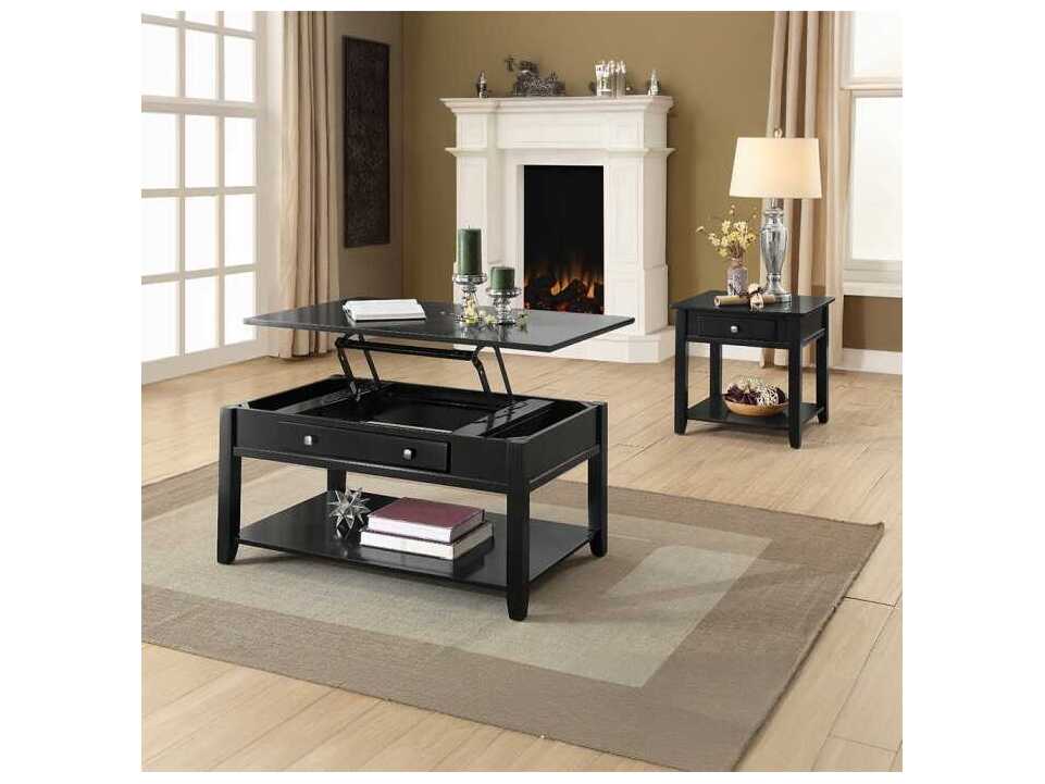 Acme Furniture Malachi Rectangular Wood Black Coffee Table