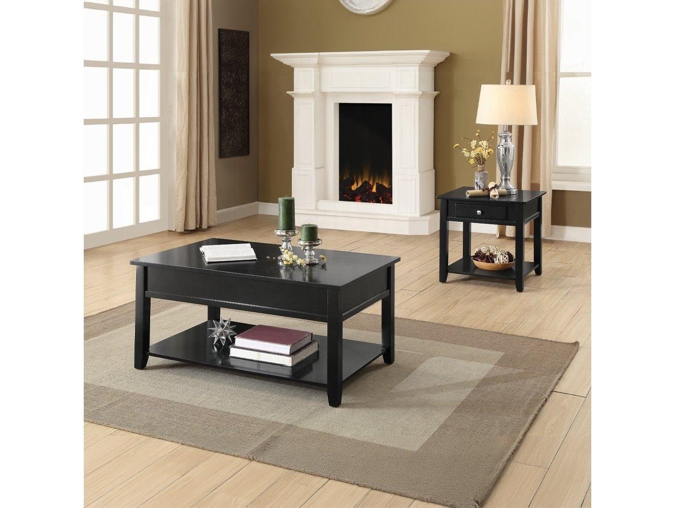 Acme Furniture Malachi Square Wood Black End Table