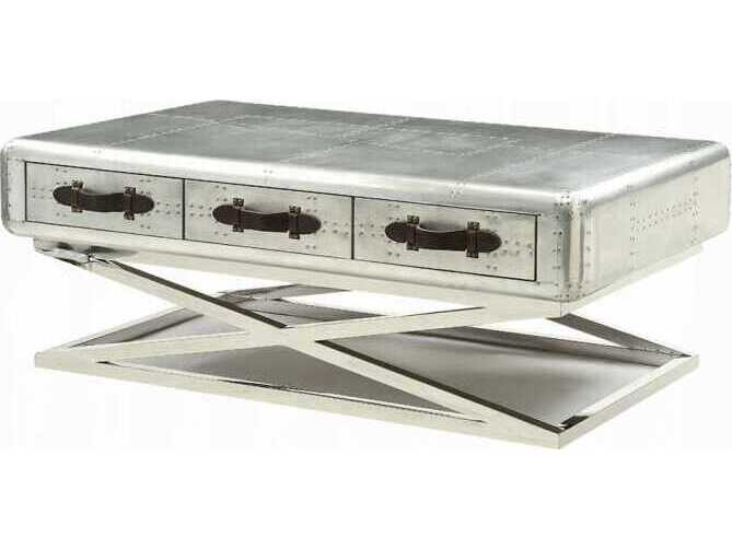 Acme Furniture Brancaster Rectangular Metal Aluminum Coffee Table