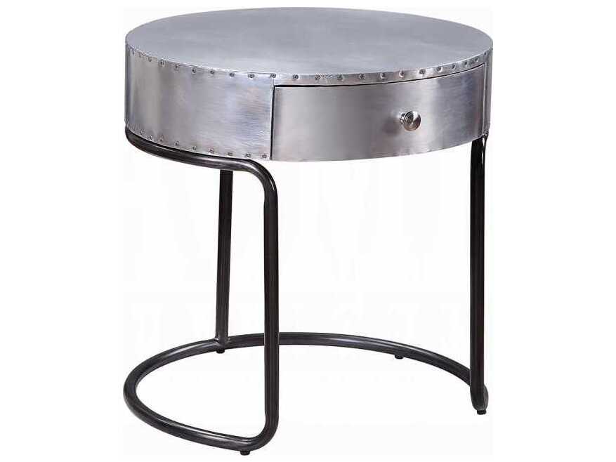 Acme Furniture Brancaster Round Metal Aluminum End Table