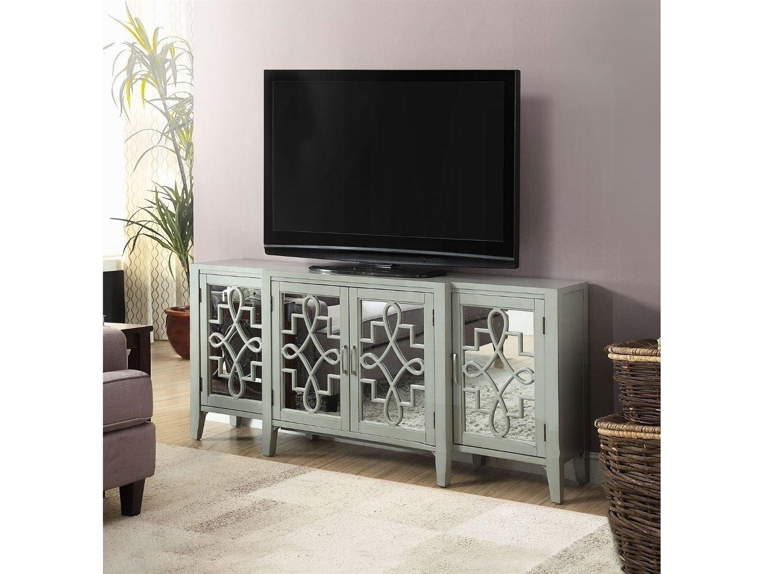 Acme Furniture Kacia 72" Solid Wood Antique Gray Media Console