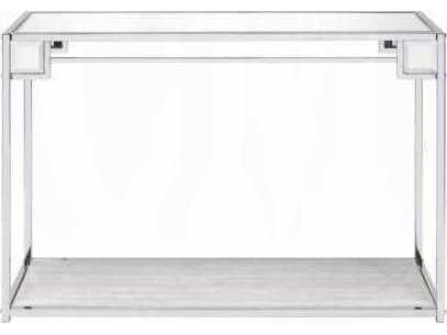 Acme Furniture Asbury Rectangular Mirrored Chrome Console Table