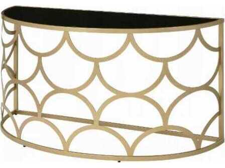 Acme Furniture Demilune Glass Gold Console Table