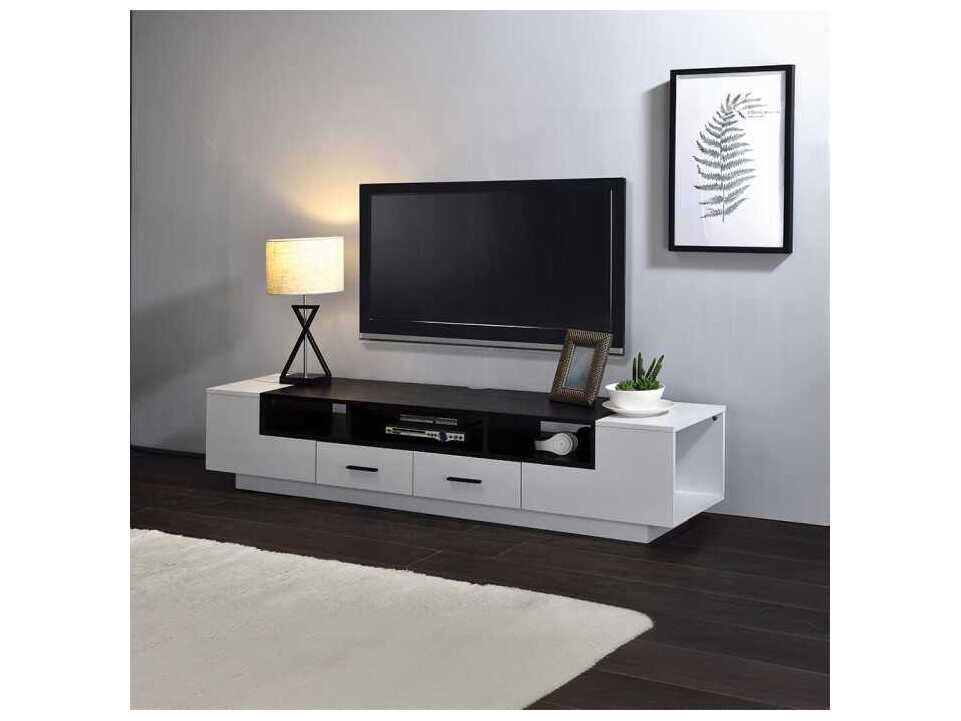 Acme Furniture Armour 70" White Black Media Console