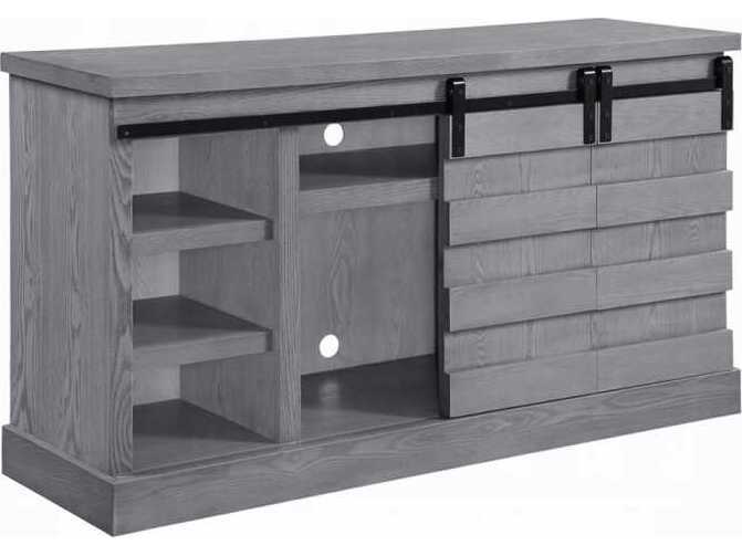 Acme Furniture Amrita 59" Gray Oak TV Stand with Fireplace