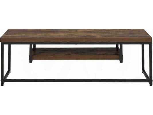 Acme Furniture Bob 47" Weathered Oak Black Metal Media Console