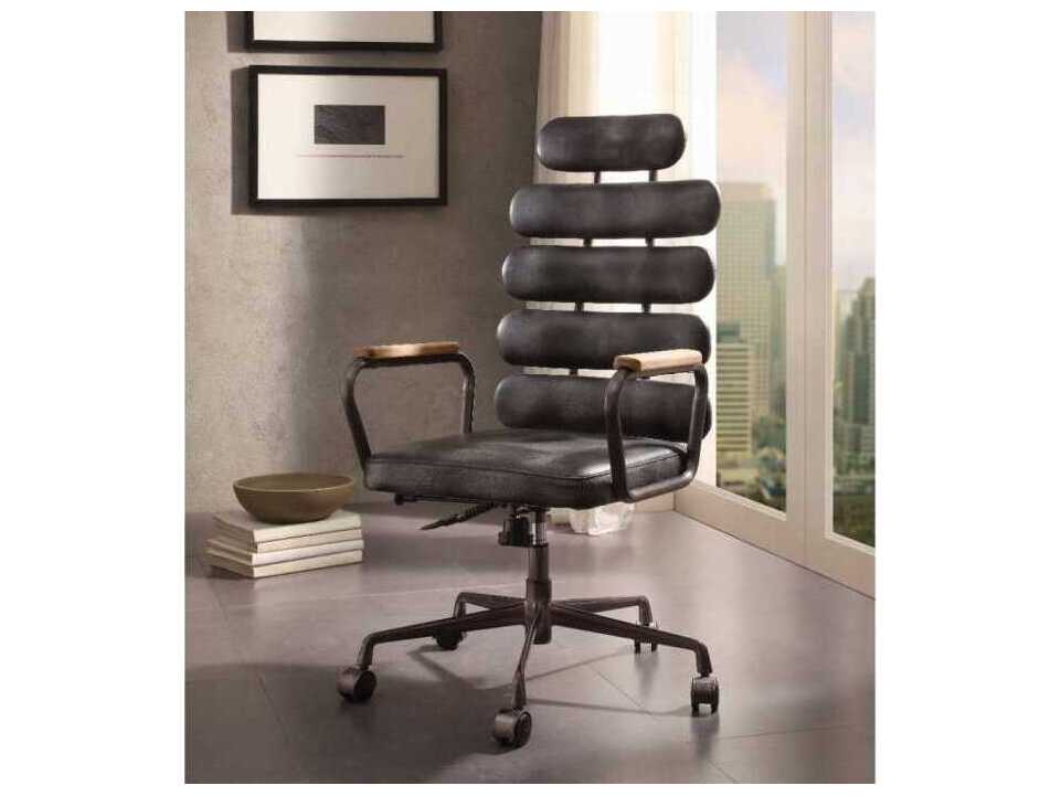 Acme Furniture Calan Leather Adjustable Swivel Computer Office Chair