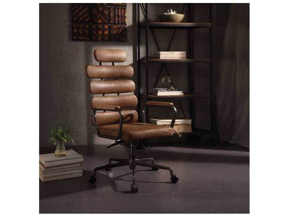 Acme Furniture Calan Leather Adjustable Swivel Computer Office Chair
