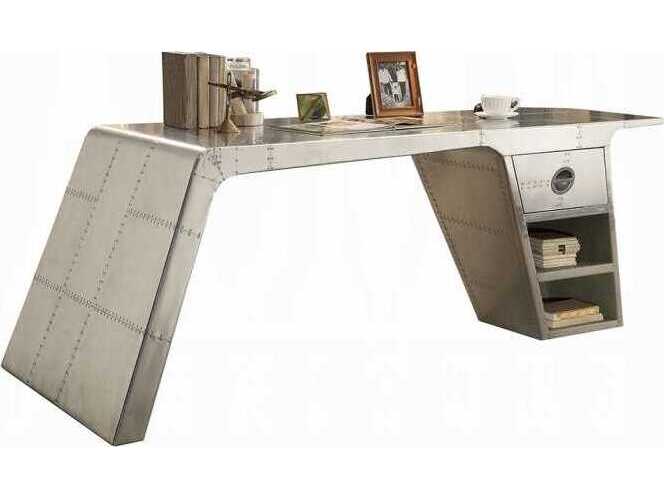 Acme Furniture Brancaster Aluminum Silver Writing Desk