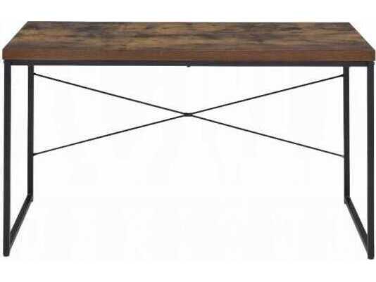 Acme Furniture Bob Weathered Oak Black Brown Writing Desk
