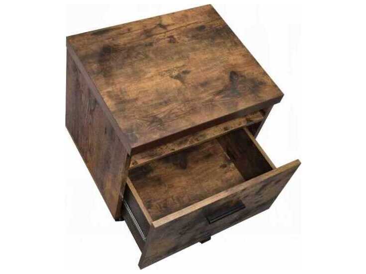 Acme Furniture Bob Weathered Oak Black File Cabinet