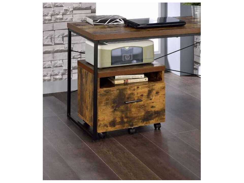 Acme Furniture Bob Weathered Oak Black File Cabinet