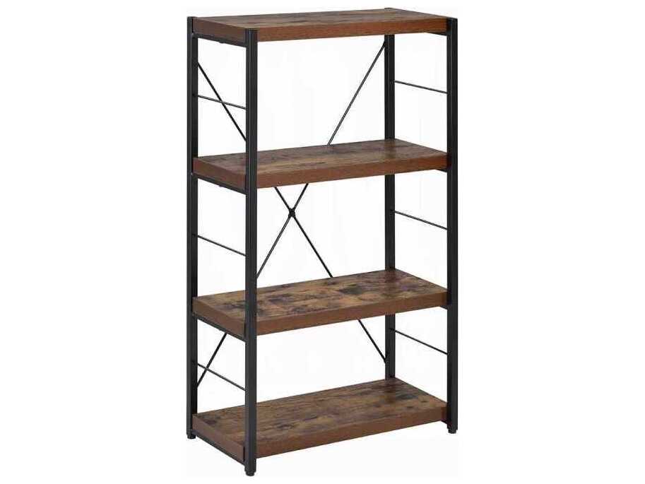 Acme Furniture Bob Weathered Oak Black Bookcase