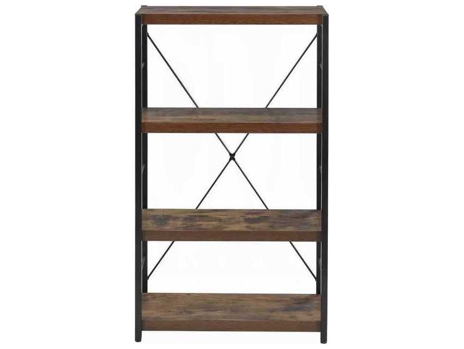 Acme Furniture Bob Weathered Oak Black Bookcase