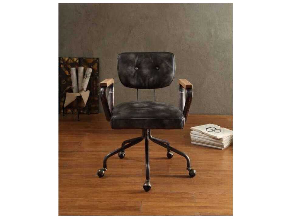 Acme Furniture Hallie Leather Swivel Tilt Task Office Chair